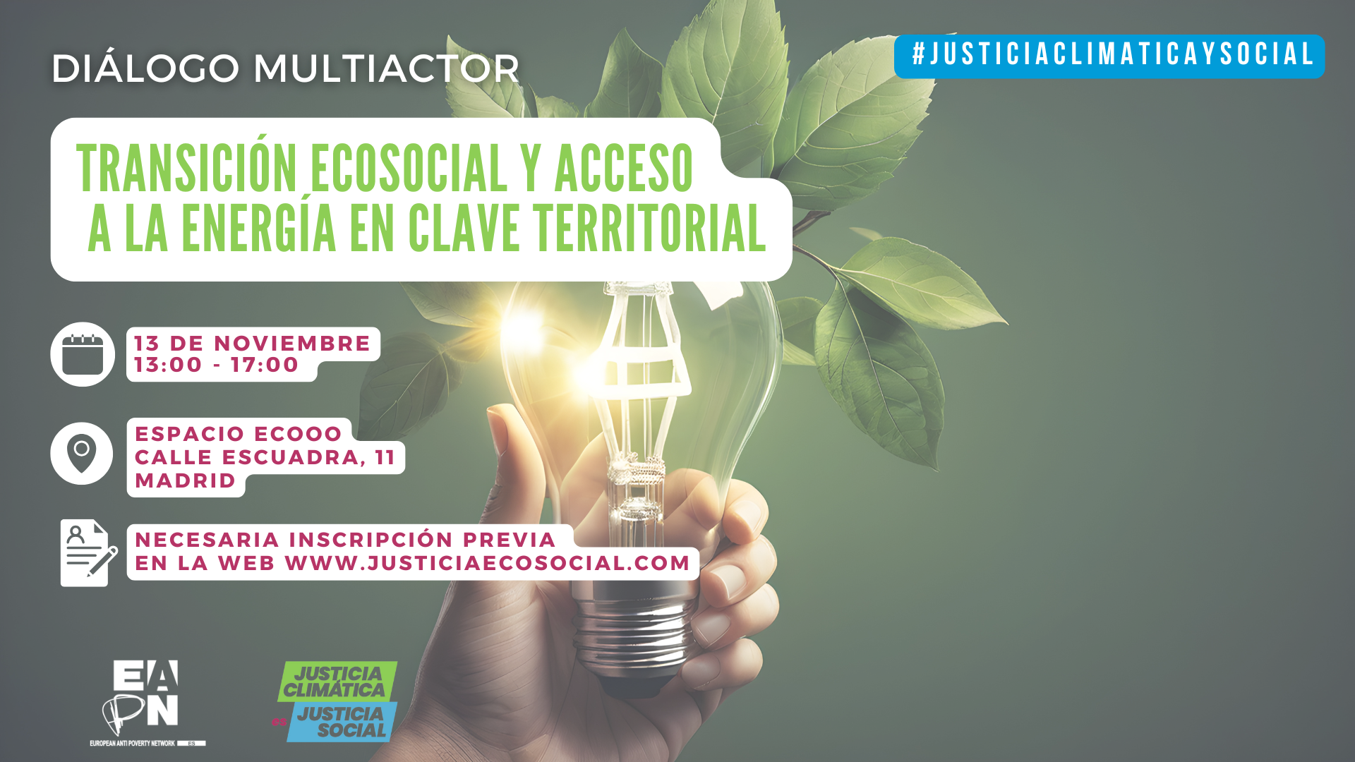 Diálogo Multiactor: "Transición ecosocial y acceso a la energía en clave territorial"